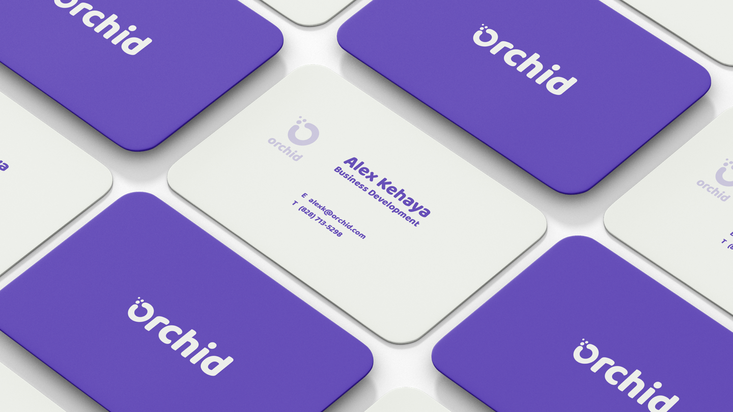 Defining brand identity for Orchid - business card mockup